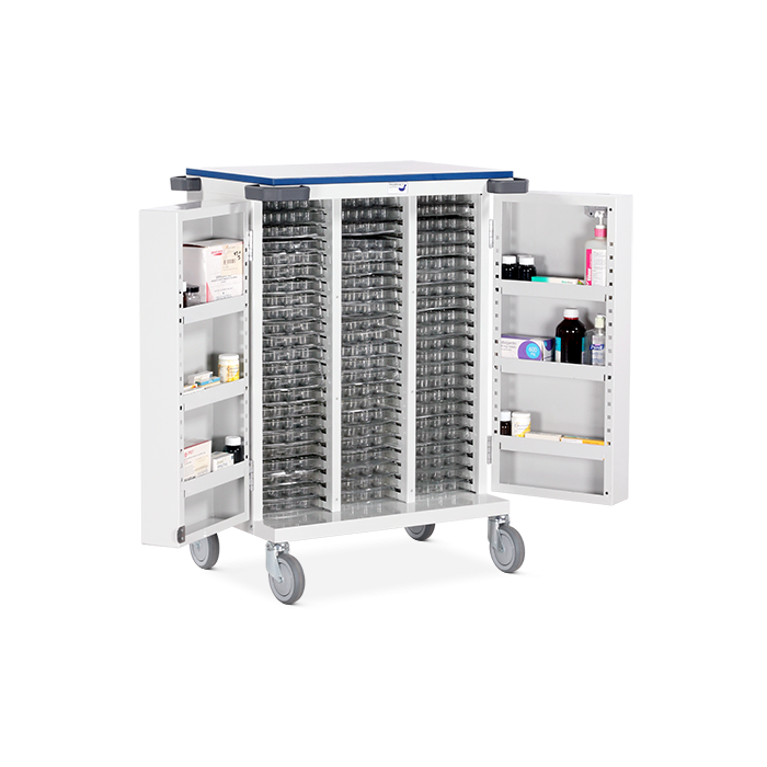 Biodose® & MultiMeds Compatible Trolley - Sixty Nine Tray Capacity - High Security Bolt Lock