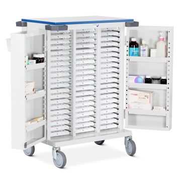 Medinoxx Compatible Trolley - (Sixty Tray Capacity - 7 x 4 Medi-Trays) - High Security Bolt Lock